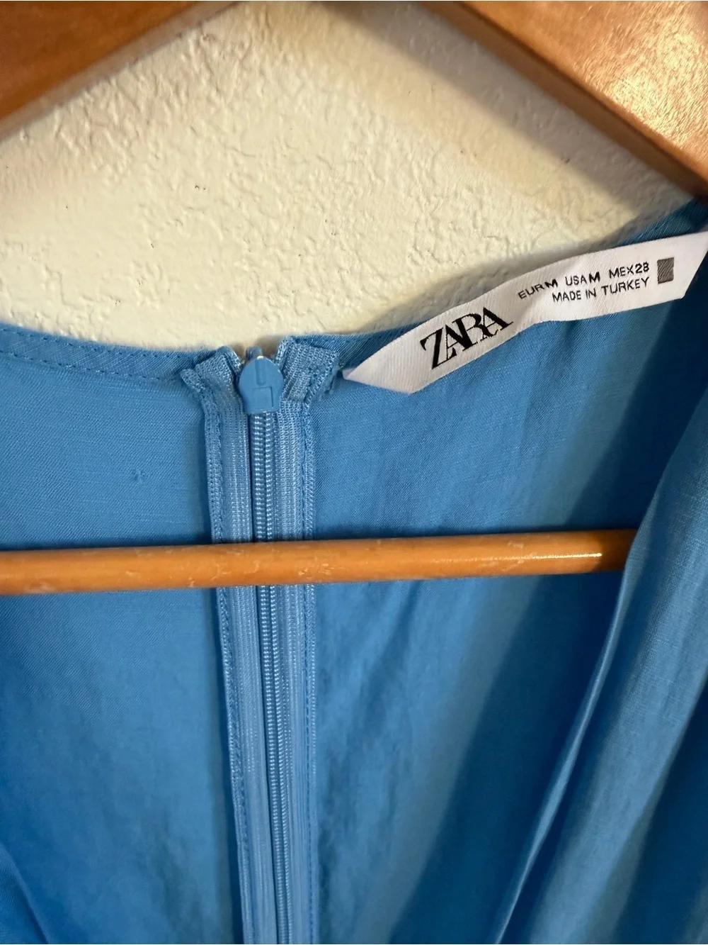 Zara Sky Blue Sleeveless V-Neck Romper